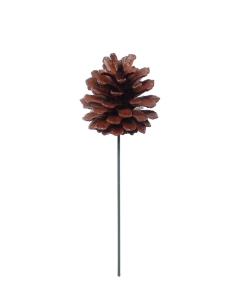 2.5" Natural Lacquered Pine Cone Pick (Lot of 1 Bag - 12 Picks Per Bag) SALE ITEM
