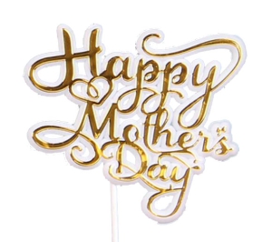 Happy Mother's Day Decoration, Sign, Pick, Cake Topper - White/Gold (Lot of 12) SALE ITEM