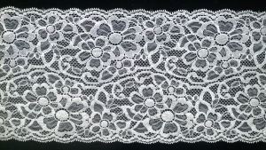 6.75 Inch Flat Double Edge Galloon Lace, White (25 YARDS) MADE IN USA