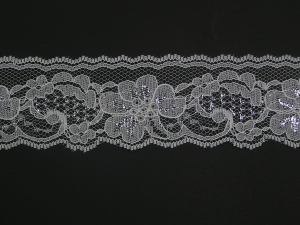 2 Inch Flat Lace, White - Silver (423 YARDS - FULL SPOOL) MADE IN USA
