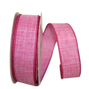 Linen Life Wired Edge Ribbon, Fuchsia Pink, 1-1/2 Inch, (25 Yards) SALE ITEM