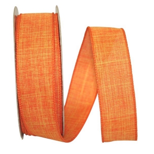 Linen Life Wired Edge Ribbon, Orange, 1-1/2 Inch, (25 Yards) SALE ITEM