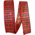 1.5 Inch Red & Green Wired Christmas Ribbon w/ Red Edges - Red / Green Tartan Plaid Fabric, 1.5 inch x 50 Yards (Lot Of 1 Spool) SALE ITEM