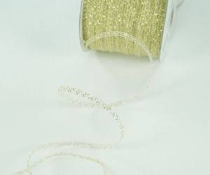 Gold Metallic Sparkly Sheer Nylon Ribbon 1/8 Inch x 100 Yards (1 Spool) SALE ITEM