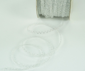 Silver Metallic Sparkly Sheer Nylon Ribbon 1/8 Inch x 100 Yards (1 Spool) SALE ITEM