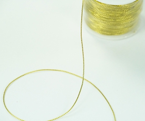 Gold, Metallic, Non-Stretch Tinsel Cord Rope 1 mm x 100 Yards (1 Spool) SALE ITEM