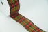 2.5 Inch Wired Christmas Ribbon - Red / Green / Yellow plaid Fabric, 2.5 inch x 50 Yards (Lot Of 1 Spool) SALE ITEM