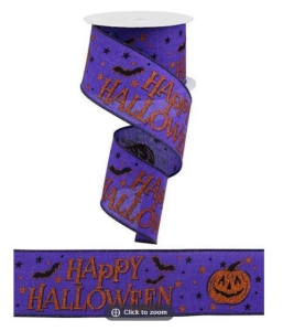2.5 Inch Wired Halloween Ribbon, purple multi, 2.5 inch (10 yards) SALE ITEM