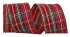 Wired Christmas Ribbon w/ Red Edges - MdDougle Plaid Pattern 2.5 inch x 10 Yards (Lot Of 1 Spool) SALE ITEM