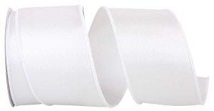 2.5 Inch White Satin Ribbon With Wired Edges, 10 Yard Spool (1 Spool) SALE ITEM
