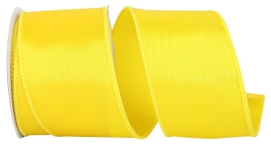 2.5 Inch Yellow Satin Ribbon With Yellow Wired Edges, 10 Yard Spool (1 Spool) SALE ITEM