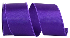 2.5 Inch Purple Satin Ribbon With Wired Edges, 10 Yard Spool (1 Spool) SALE ITEM