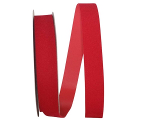 .875 Inch Red Velorene Velvet Ribbon, 7/8 inch x 25 Yards (Lot of 1 spool) SALE ITEM