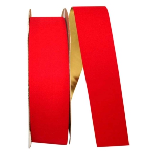 2.5 Inch Outdoor Red Velvet Ribbon, Metallic Gold Backed (100 yards/spool) SALE ITEM