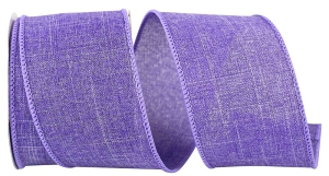Linen Wired Edge Ribbon, Purple, 2-1/2 Inch, (10 Yards) SALE ITEM