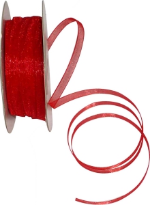 Organza Ribbon , Red, 1/8 Inch x 50 Yards (1 Spool) SALE ITEM