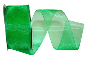 Organza Ribbon , Emerald Green, 1.5 Inch x 25 Yards (1 Spool) SALE ITEM