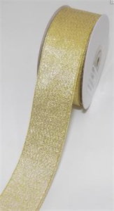 .875 Inch Gold Metallic Corsage Ribbon, 7/8 Inch x 25 Yards (1 Spool) SALE ITEM