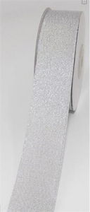 .375 Inch Silver Metallic Corsage Ribbon, 3/8 Inch x 25 Yards (1 Spool) SALE ITEM