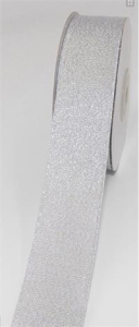 .375 Inch Silver Metallic Corsage Ribbon, 3/8 Inch x 25 Yards (1 Spool) SALE ITEM