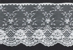 4 inch Flat Lace, white (25 yards) MADE IN USA