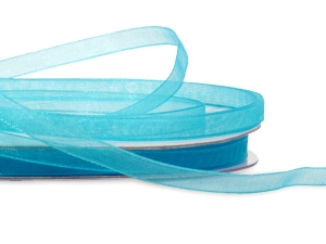 Organza Ribbon , Turquoise, 1/4 Inch x 25 Yards (1 Spool) SALE ITEM