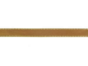 Double Face Satin Ribbon With Gold Edge, Brown, 1/4 Inch x 50 Yards (1 Spool) SALE ITEM