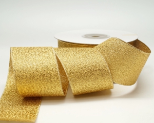 1.5 Inch Gold Double Faced Metallic Ribbon, 5/8 Inch x 25 Yards (1 Spool) SALE ITEM