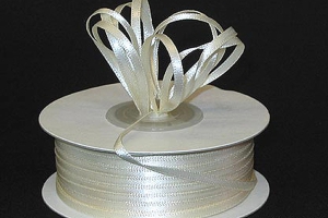 Double Faced Satin Ribbon , Ivory, 1/16 Inch x 100 Yards (1 Spool) SALE ITEM