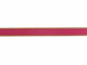 Double Face Satin Ribbon With Gold Edge, Wine, 1/4 Inch x 50 Yards (1 Spool) SALE ITEM