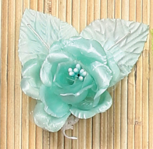 CLEARANCE Paper Rose Bud Glitter Petal Wired Stem Small Artificial Flower Stamen 