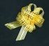 1.25" Wide Pull Bow Ribbon With 14 Loops - Gold Metallic Solid and Sheer Stripes (Lot of 1 Bow) SALE ITEM