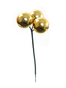 30MM Gold (Shiny) Plastic Ball Pick With 3 Balls (Lot of 1 Box - 2 Dz Per Box.) SALE ITEM