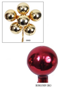 30MM Burgundy Glass Balls With Wire (Lot of 1 Box - 72 Glass Balls Per Box) SALE ITEM