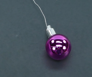 30MM Purple Glass Balls With Wire (Lot of 1 Box - 72 Glass Balls Per Box) SALE ITEM