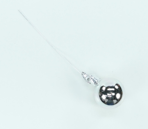 40MM Silver Glass Balls With Wire (Lot of 1 Box - 48  Balls Per Box) SALE ITEM