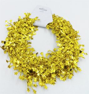 Gold Wire Christmas Garland With Mini Stars, 24.5 Feet Per Roll (Lot of 1 Roll) SALE ITEM