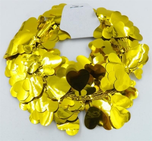 Gold Wire Valentine's Day Garland With Hearts, 24.5 Feet Per Roll (Lot of 1 Roll) SALE ITEM