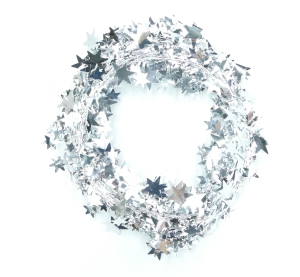 Silver Wire Christmas Garland With Mini Stars, 24.5 Feet Per Roll (Lot of 1 Roll) SALE ITEM