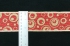 2.5 Inch Wired Christmas Ribbon with a Gold Metallic Circle Design on Red Faux Burlap, 10 Yds (Lot of 1 Spool) SALE ITEM