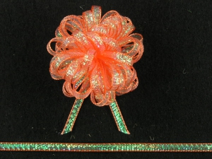 Pull Bow Ribbon , Orange, 1/8 Inch x 50 Yards (1 Spool) SALE ITEM