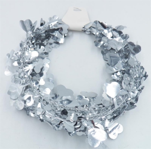 Silver Wire Valentine's Day Garland With Hearts, 24.5 Feet Per Roll (Lot of 1 Roll) SALE ITEM