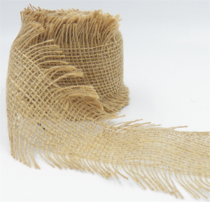 4 Inch Frayed Edge Natural Burlap Ribbon, 10 Yards (Lot of 1 Spool) SALE ITEM