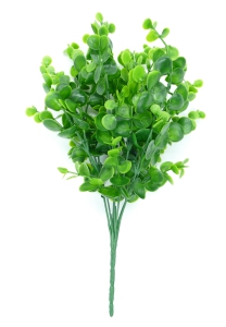 Artificial Greenery Plastic Weatherproof Green Eucalyptus Bush x 7 (Lot of 1 Bush) SALE ITEM