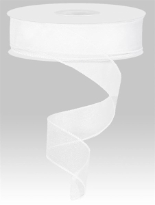 1.5 Inch White Sheer Organza Wired Ribbon, 50 Yards Per Spool (Lot of 1 Spool) SALE ITEM 