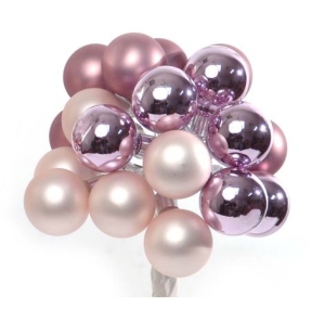 35MM Pink Glass Balls In 3 Finishes - Shiny, Pearl And Satin (Lot of 1 Box - 72 Glass Balls Per Box) SALE ITEM