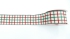 2.5 Inch Ivory Plaid Wired Christmas Ribbon With Red and Green Horizontal and Vertical Stripes, 25 Feet Per Spool (Lot of 1 Spool) SALE ITEM