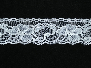 2 Inch Flat Lace, Ivory (50 Yards) MADE IN USA