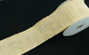 2.5 Inch Natural Burlap Ribbon With Wired Edges, 10 Yards (Lot of 1 Spool) SALE ITEM