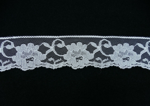 2 Inch Flat Lace, White (50 Yards)  MADE IN USA